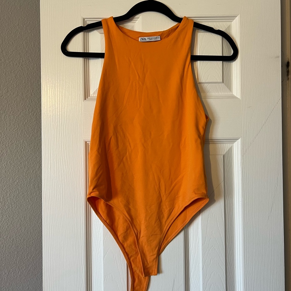 Zara orange bodysuit
